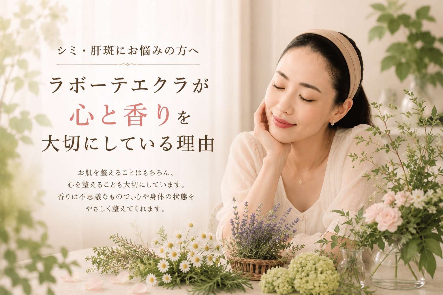 【大阪・本町】シミ・肝斑にお悩みの方へ｜ラボーテエクラが心と香りを大切にしている理由